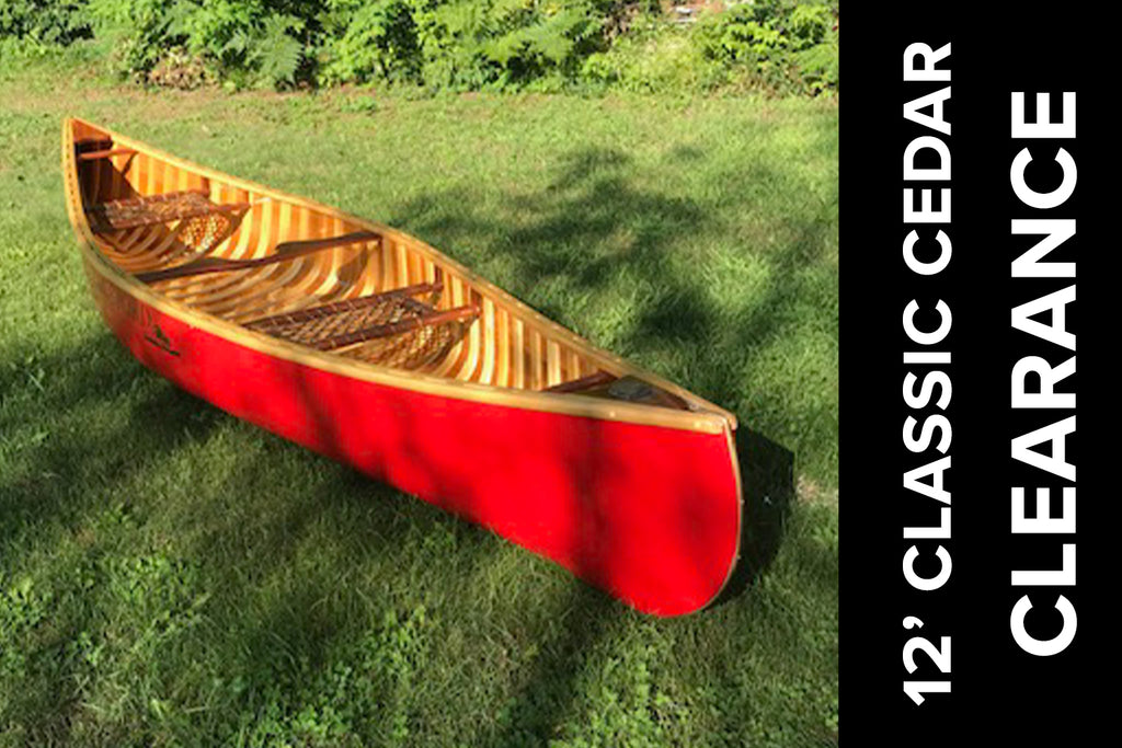 Langford 12' Classic Cedar Solo Canoe in Red / White